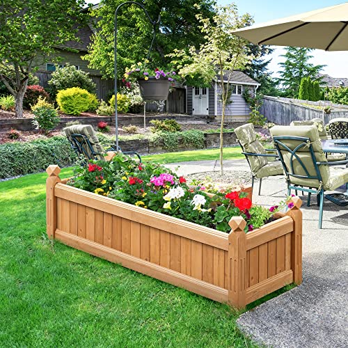 Yaheetech 43.5" Wooden Raised Garden Bed Rectangular Planter Box, 1pcs - size: 43.5'' x 16'' x 14'' (LxWxH)
