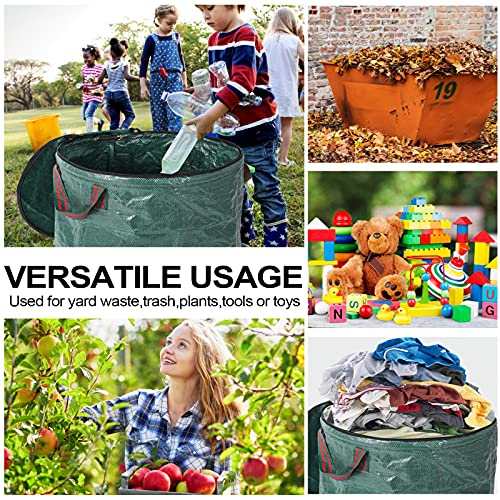 4 Pack 132 Gallons Reusable Yard Waste Bags with Lid Leaf Bags - style: 4pcs 132 gallons