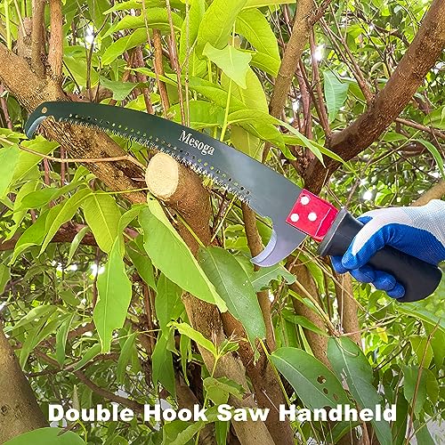 Pole Saw for Tree Trimming, Telescopic Manual Pruning Saw with Case