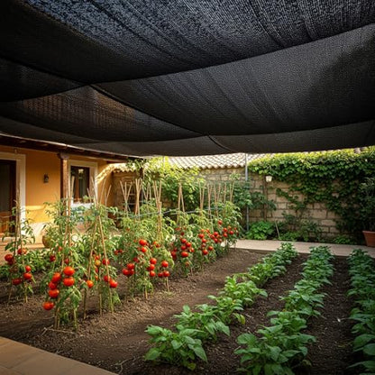 SUNNY GUARD Sun Shade Cloth, 10 x 14 FT Black HDPE Mesh - color: 90 SHADE-BLACK, size: 10 FT x 14 FT