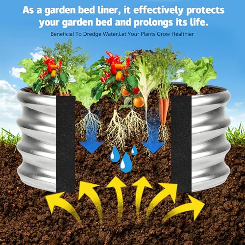 2 Sets 2x2x 1 ft Raised Garden Bed Liner Bag,Plants Grow Bed Fabric Liners - color: Circular