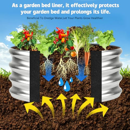2 Sets 2x2x 1 ft Raised Garden Bed Liner Bag,Plants Grow Bed Fabric Liners - color: Circular