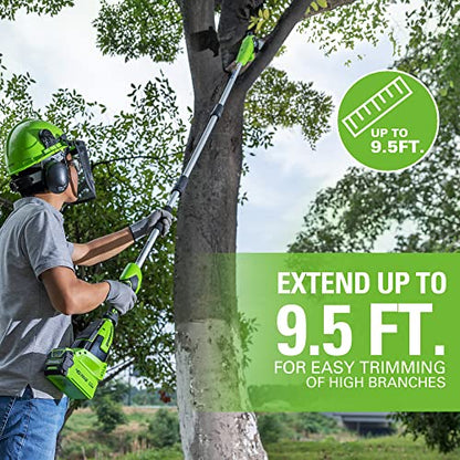 Greenworks 40V 10 in Pole Saw, Hedge Trimmer Kit, Tool Only - size: Brushless Combo Kit (2.5Ah)