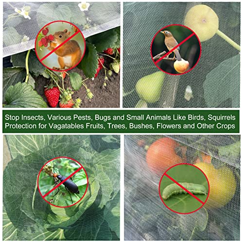 Garden Netting Ultra Fine 8x10ft, Insect Net Bug Mesh for Garden Plants - size: 8'x10'