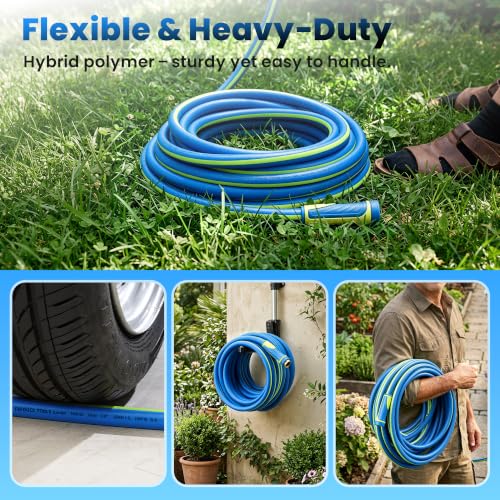 Garden Hose 3ft x 5/8", Heavy Duty Water Hose, Kink Resistant - color: Blue, size: 3FT