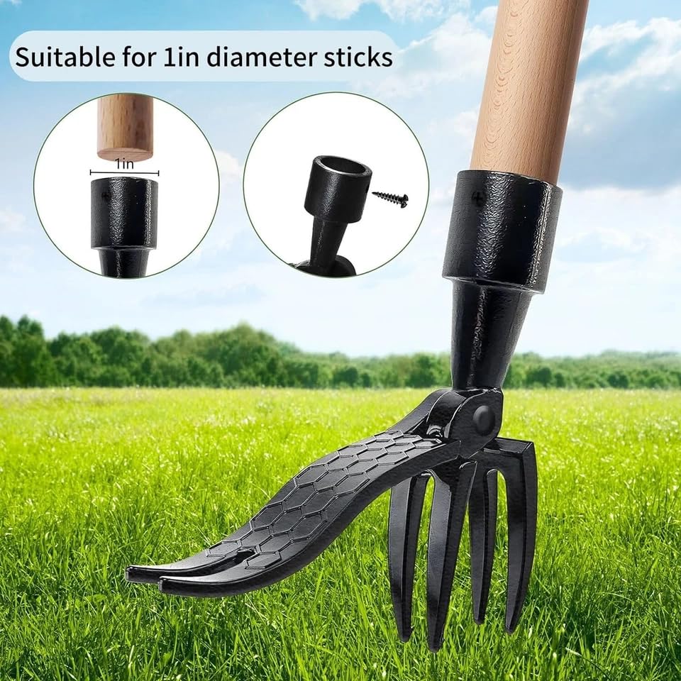 Hardness Weed Pulling Tool,Manual Stand Up Weed Puller Tool Head Replacement,4-Claw Steel Head Design US