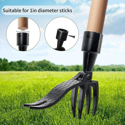 Hardness Weed Pulling Tool,Manual Stand Up Weed Puller Tool Head Replacement,4-Claw Steel Head Design US