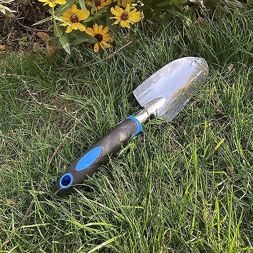 Garden Tool Shovel for Digging Gardening Trowel for Lawn Planting Alloy Spade Plastic Handle Anti Slippery - color: Red