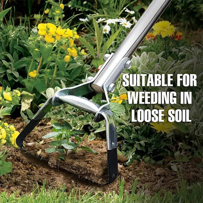 Hoe Garden Tool, Scuffle Garden Hoe with Long Handle, Adjustable Hula Hoe for Easy Weeding (45 Inch)