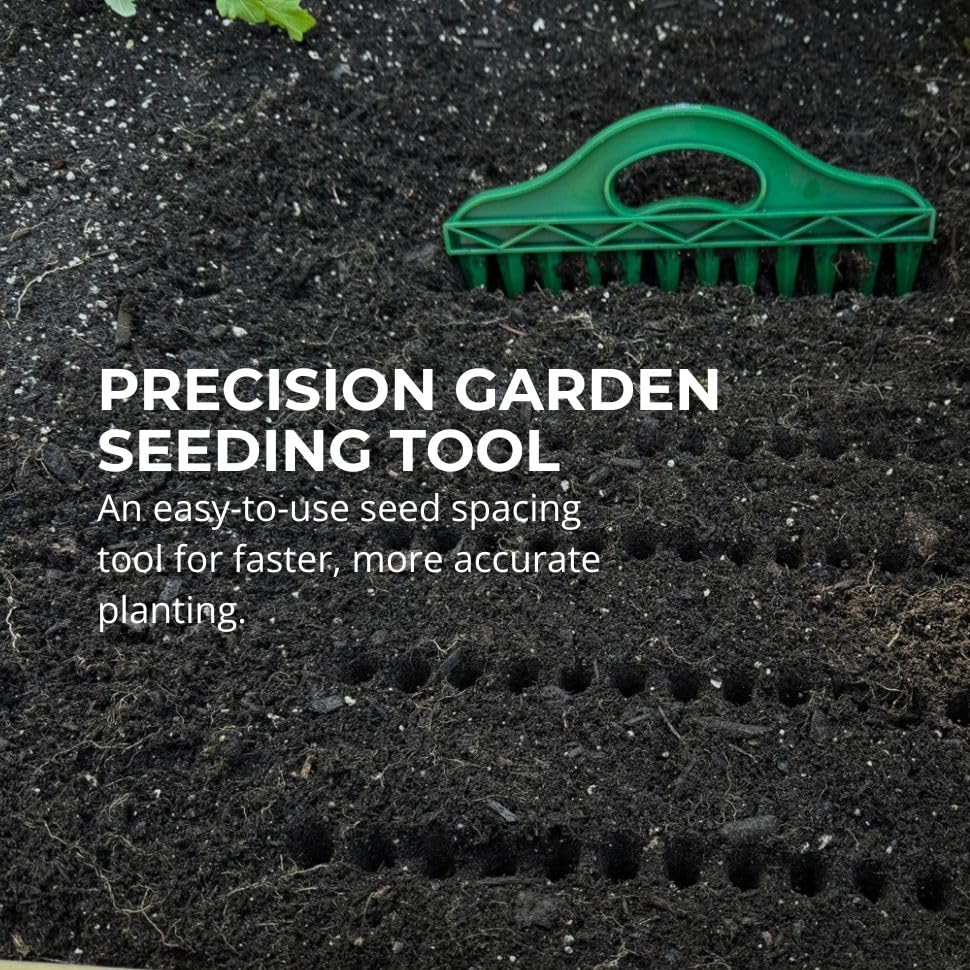 Row Seeder Tool for Seed and Seedling Spacing in Trays and Garden Rows Kit.