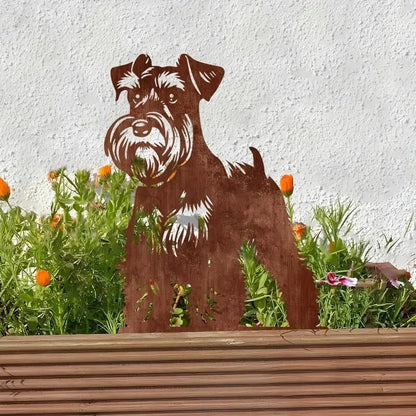 Resama Dog Metal Decorative Garden Stakes - color: Schnauzer