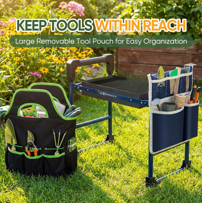 Garden Kneeler and Seat, Heavy Duty Foldable w/Soft Kneeling Pad