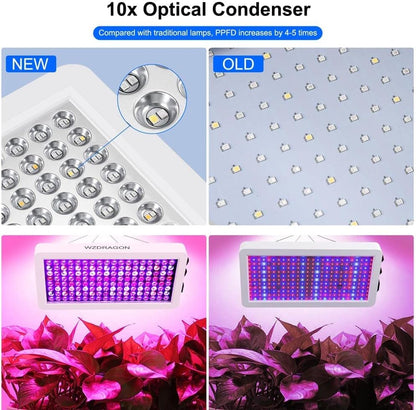 Upgraded BW1000 LED Grow Lights, Full Spectrum Plant Grow Light[White] - color: White, size: Medium