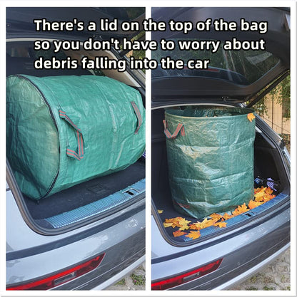 2 Pack 72 Gallons Reusable Yard Waste Bags with Lid Lawn Leaf Bags - style: 2pcs 72 gallons bags with lid