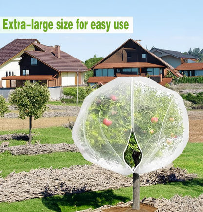 2Pcs 10X10ft Fruit Tree Netting Covers for Birds and Squirrels –Bird Nets for Fruit Trees with Zipper and Drawstring, Extra Large Durable Mesh Garden Netting to Protect Fruit Trees - size: 10 X10ft