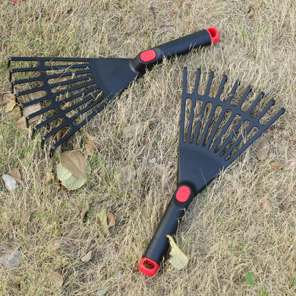 GANAZONO 2PCS Plastic Garden Pitchfork Rakes Leaf Grabber Claws Lawn Leaf Rake Practical Garden s Loosening Soil s Handheld Thatch Black