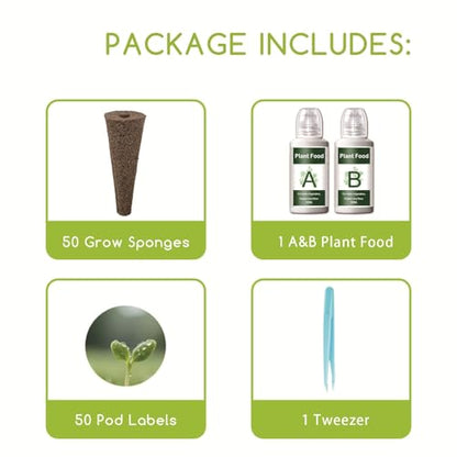 Hydroponic Grow Sponges Seed Starter Pod Kit