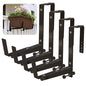 4 Pack Adjustable Window Box Brackets for Railing, Measure Before Ordering - color: Black 4 Pack
